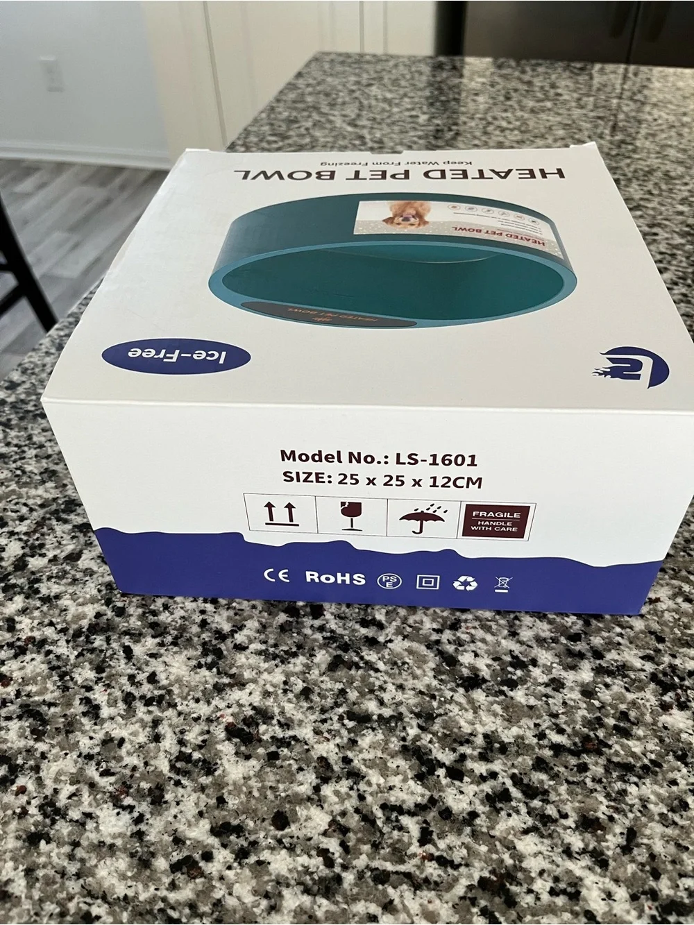 Heated Pet Water Bowl - Teal Blue for Dogs & Cats